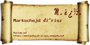 Markschejd Írisz névjegykártya